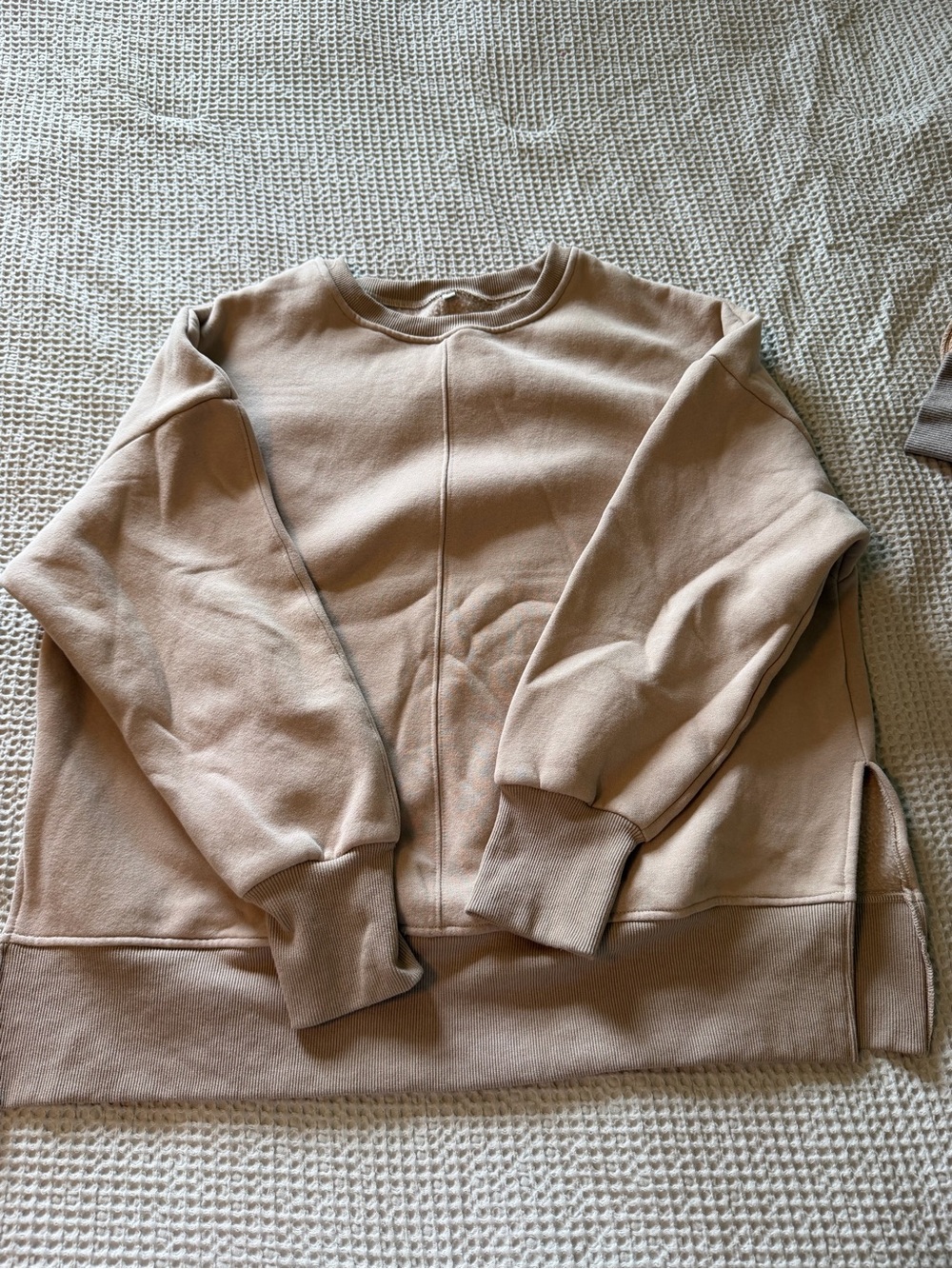 Relaxed Crewneck Sweater in Light Taupe